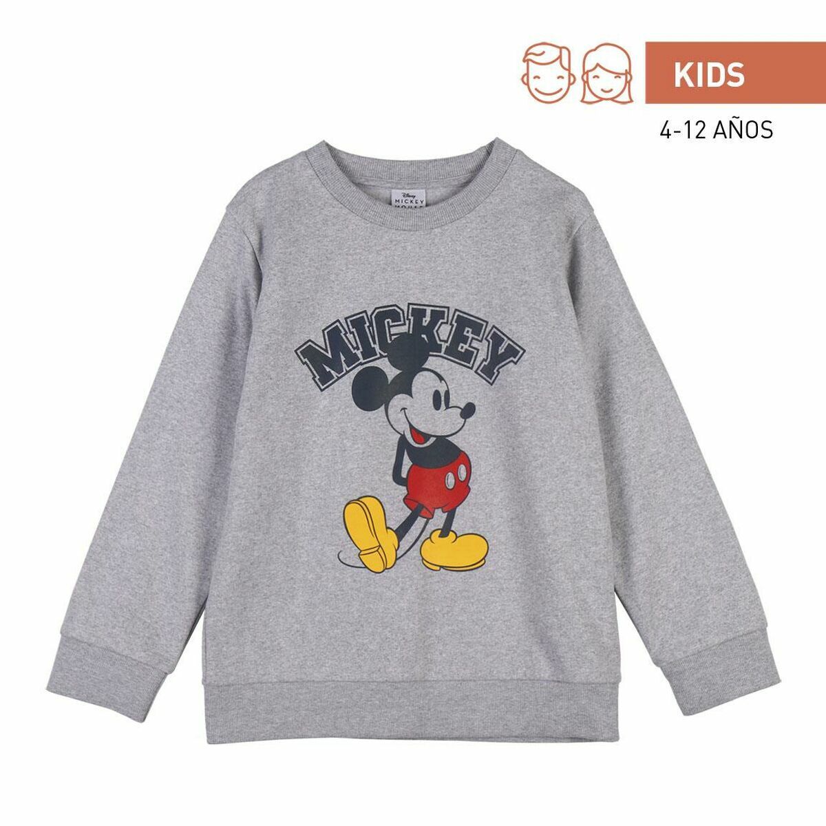 Felpa senza cappuccio Mickey Mouse Grigio-2