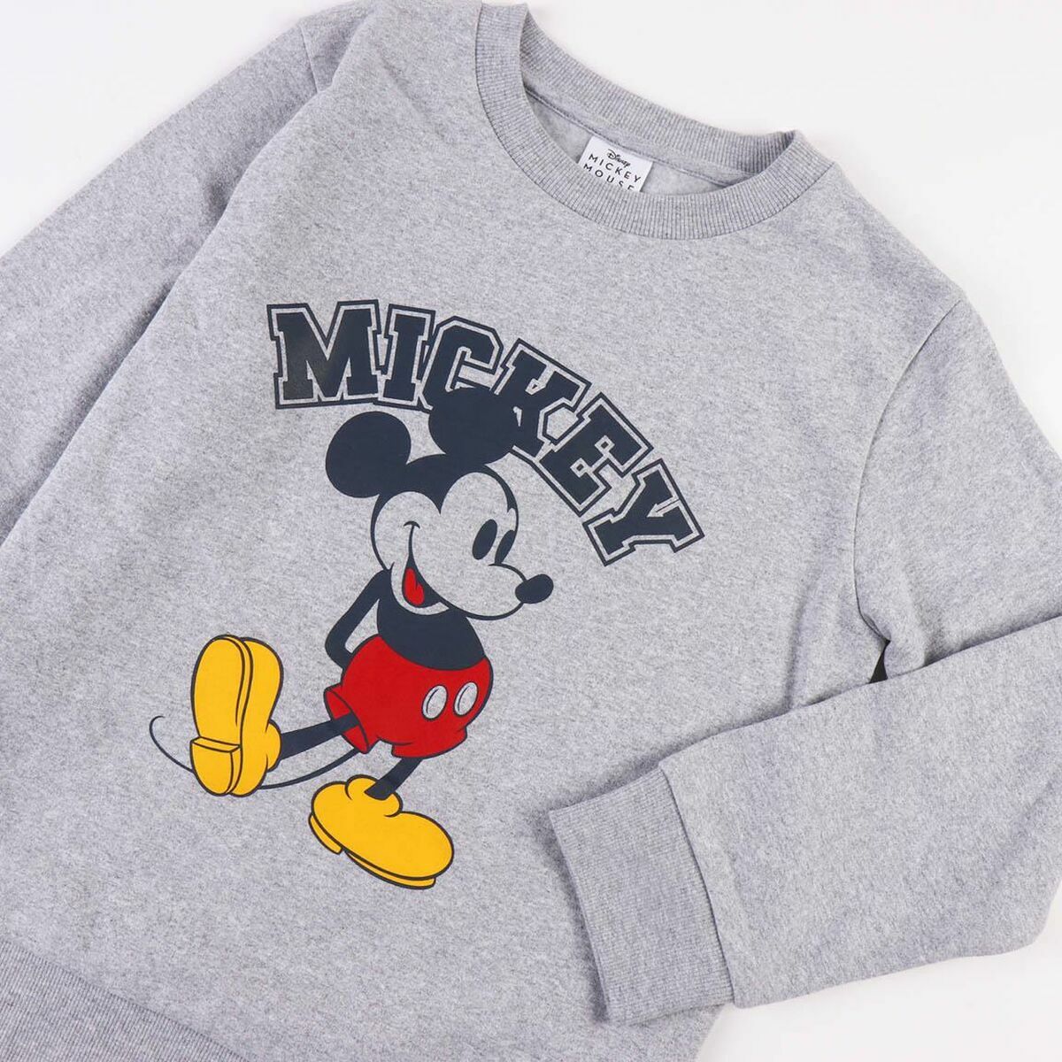Felpa senza cappuccio Mickey Mouse Grigio-4