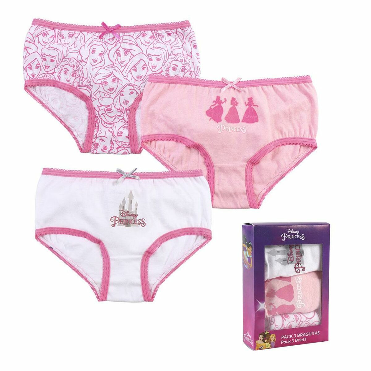 Kit Cuecas para meninas Disney Princess-2