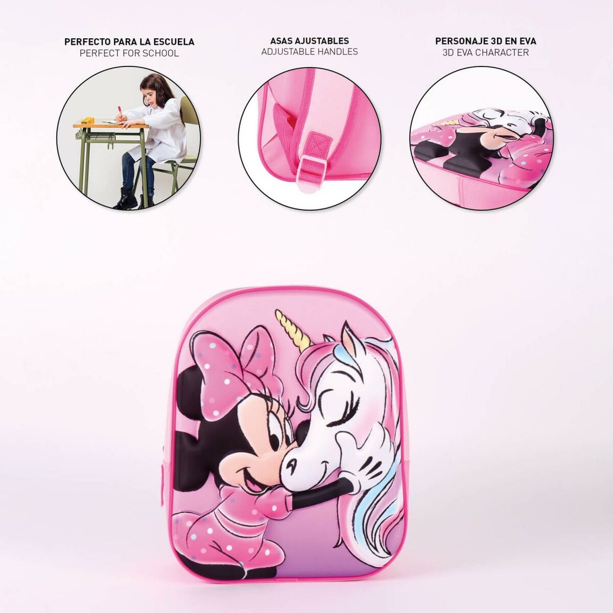 Школьный рюкзак Minnie Mouse Розовый (25 x 31 x 10 cm)-4