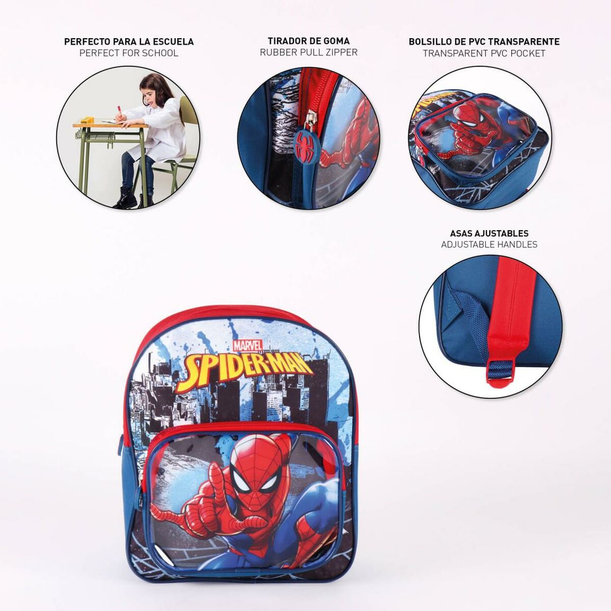 Школьный рюкзак Spider-Man Красный 25 x 30 x 12 cm-7