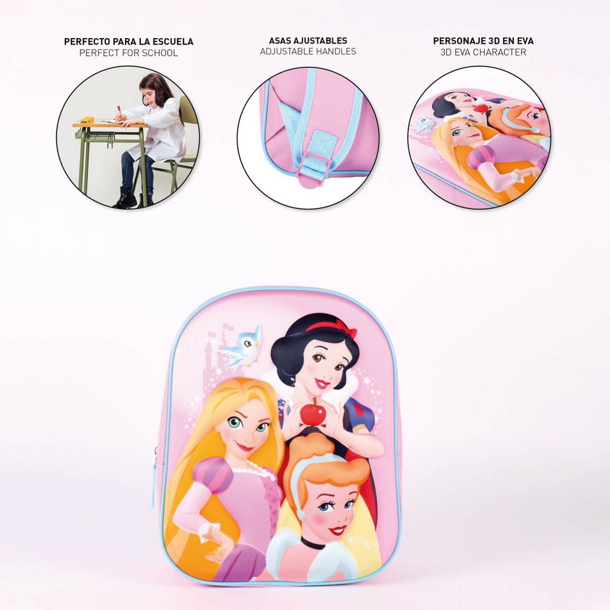 Школьный рюкзак Disney Princess Розовый 25 x 31 x 10 cm-7