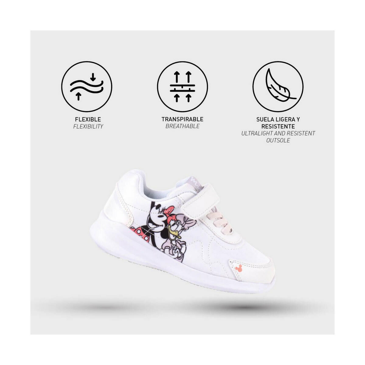 Մանկական սպորտային սպորտային սպորտային սպորտային կոշիկներ Minnie Mouse Սպիտակ-4