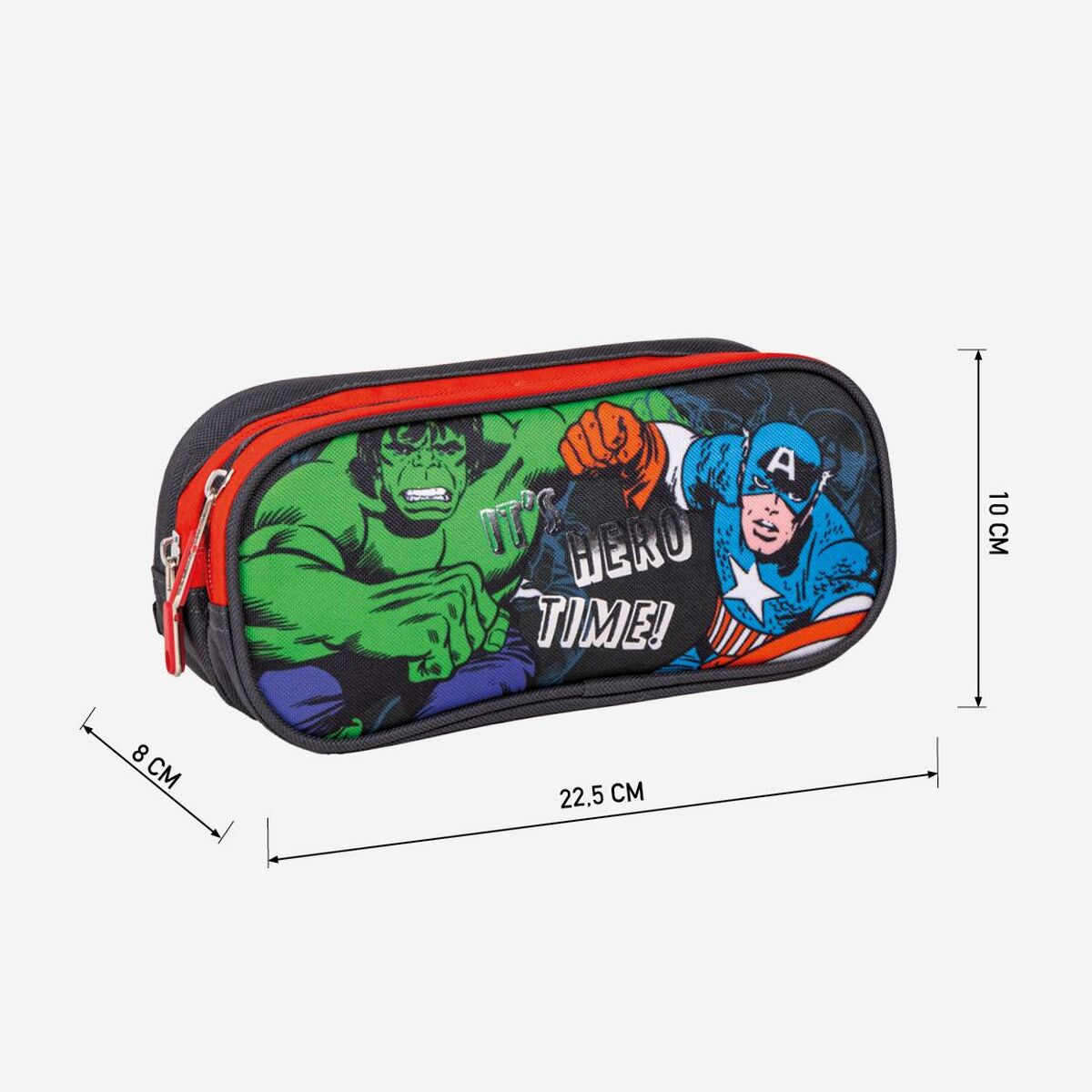 Двойной пенал The Avengers 22,5 x 8 x 10 cm Чёрный-2