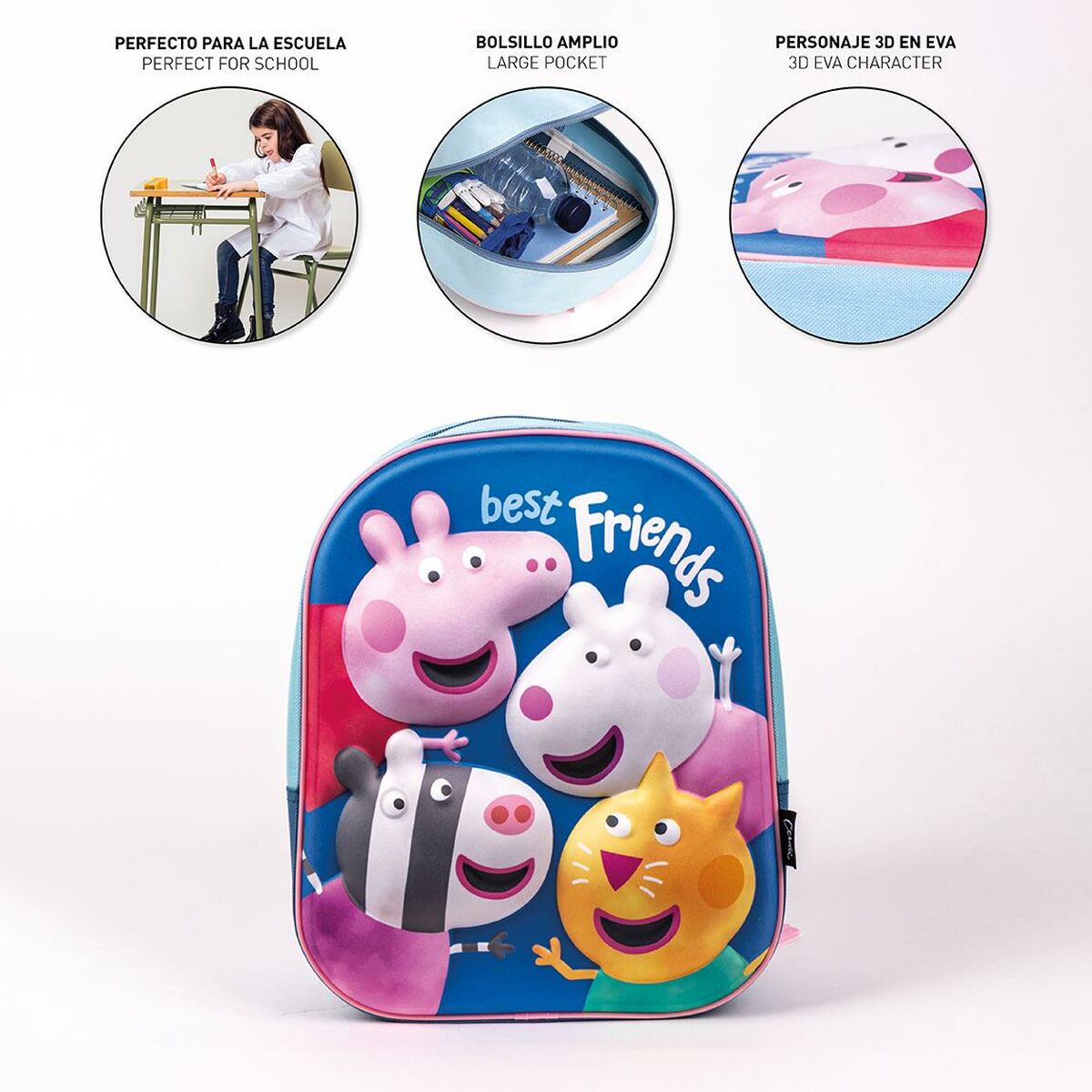 Детский рюкзак 3D Peppa Pig Синий 25 x 33 x 10 cm-4