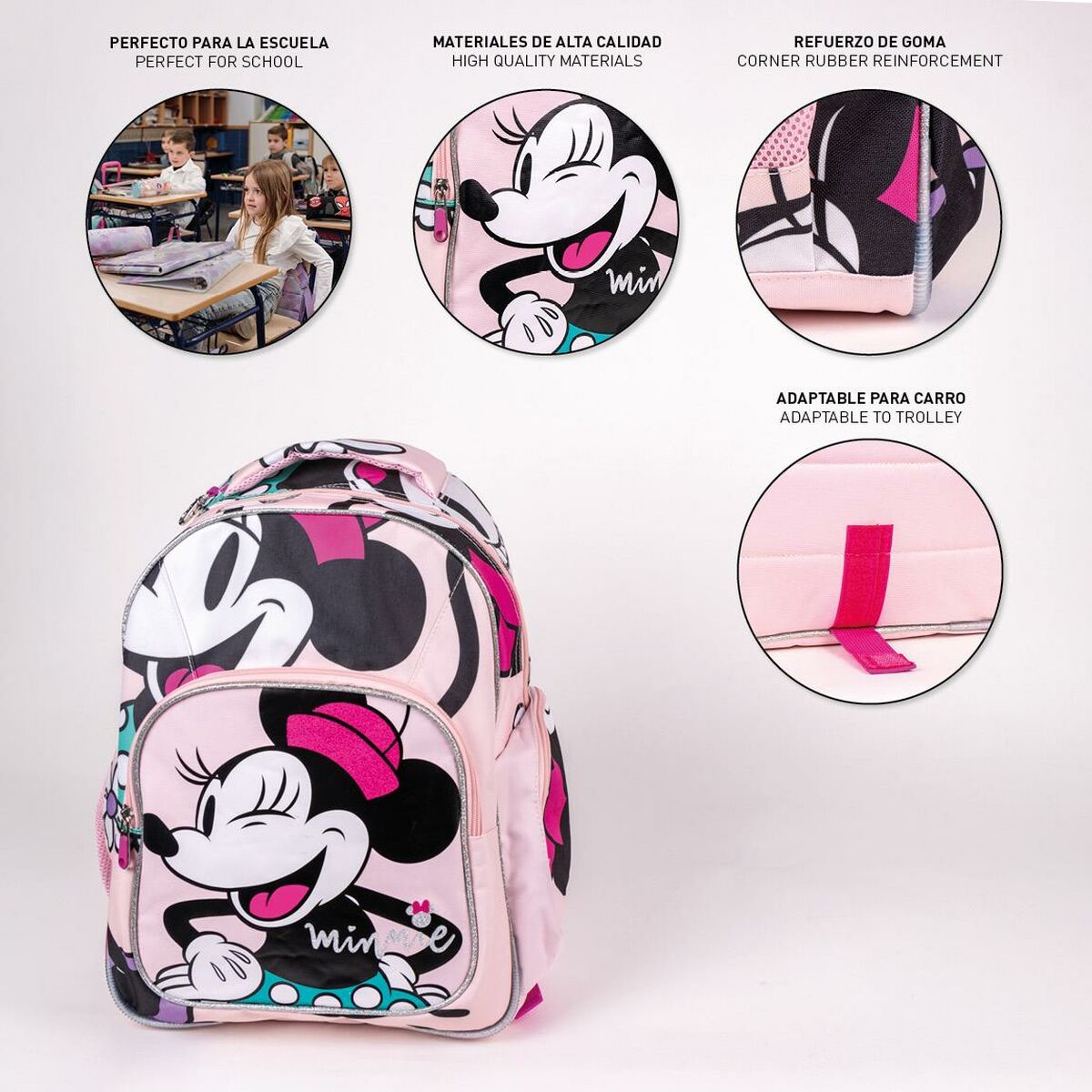 Школьный рюкзак Minnie Mouse Розовый 32 x 15 x 42 cm-8