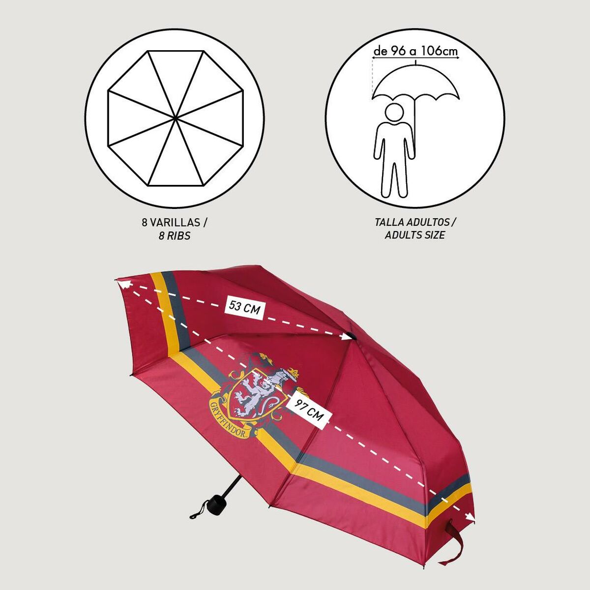 Складной зонт Harry Potter Gryffindor Красный 53 cm-7