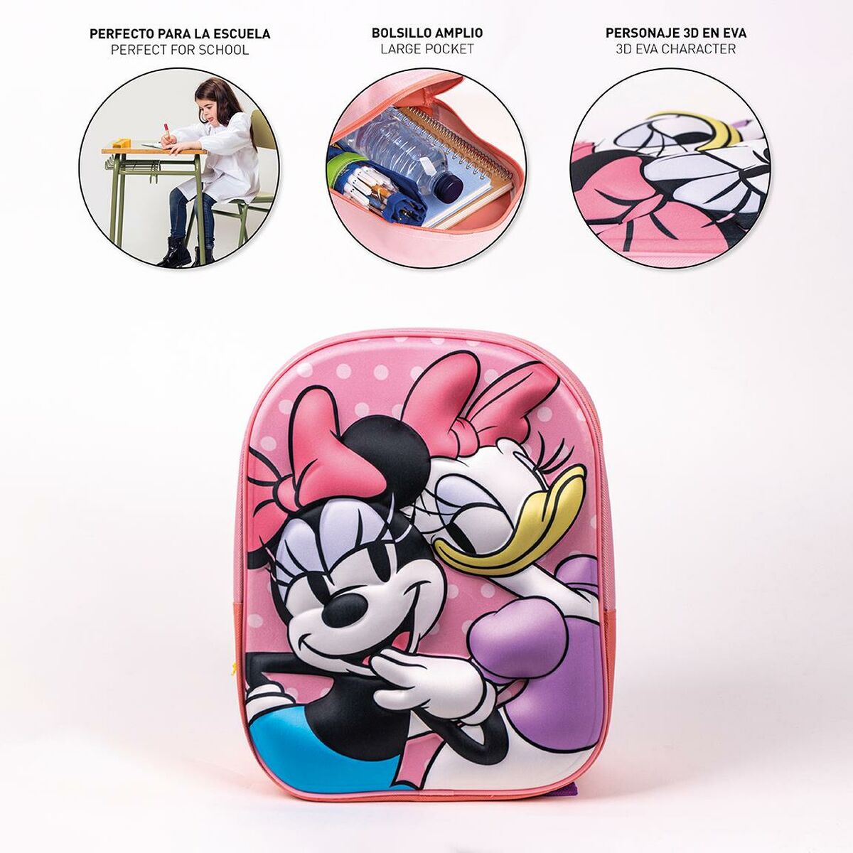 Школьный рюкзак Minnie Mouse Розовый 25 x 31 x 10 cm-5