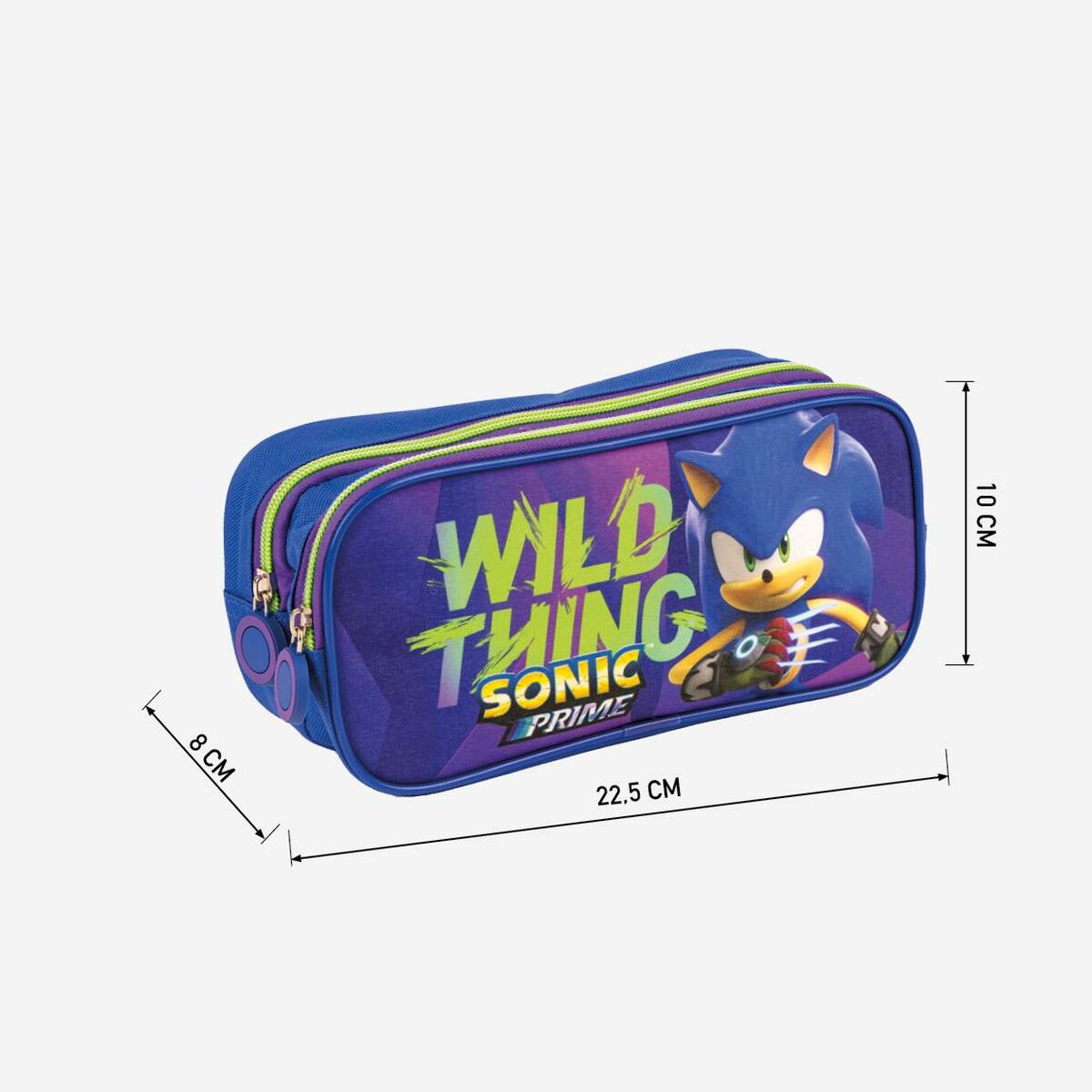 Двойной пенал Sonic Синий 22,5 x 8 x 10 cm-2