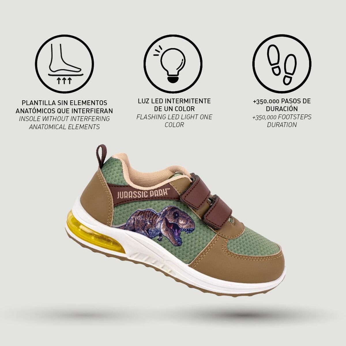 쥬라기 공원 벨크로 LED 트레이너 그린-4