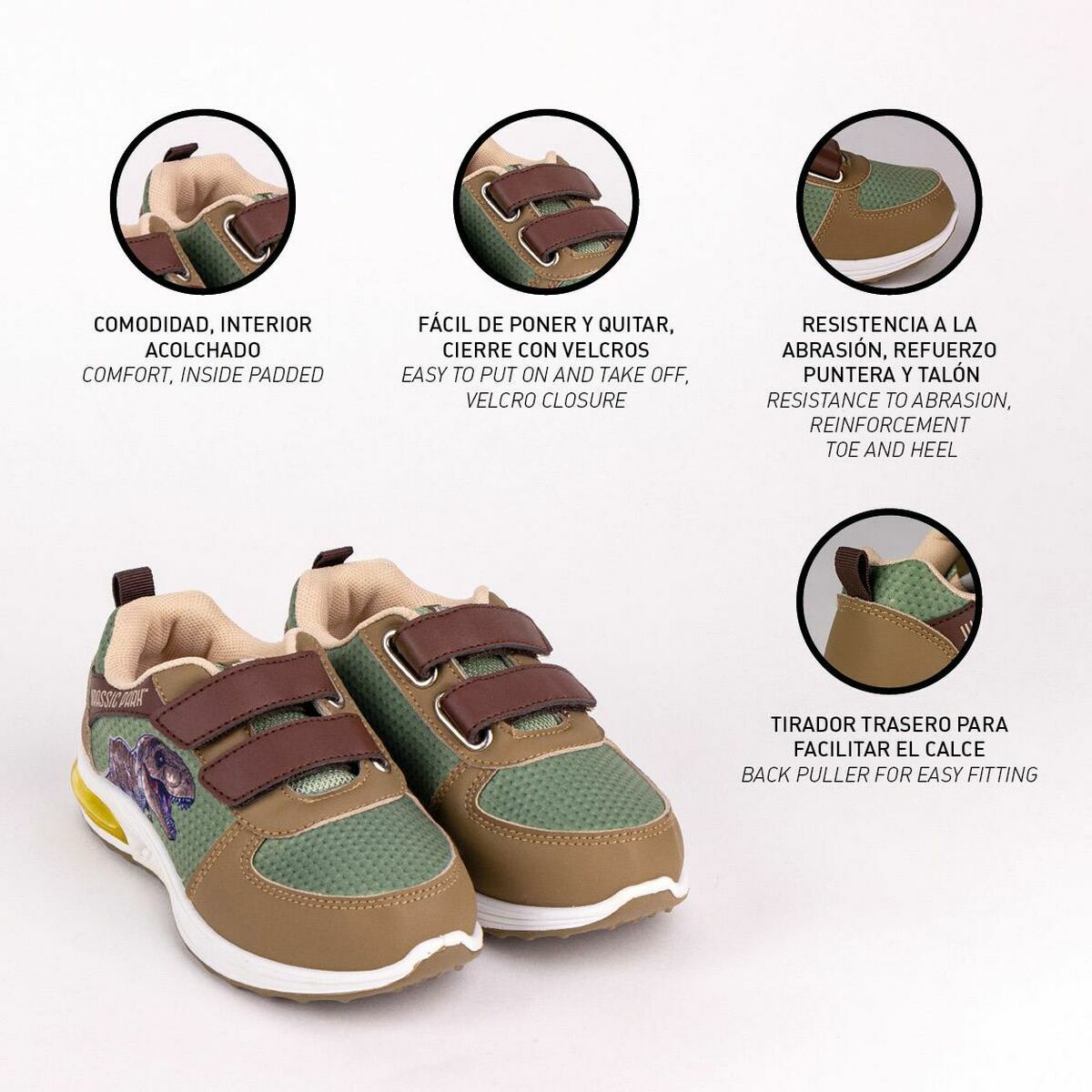 쥬라기 공원 벨크로 LED 트레이너 그린-5