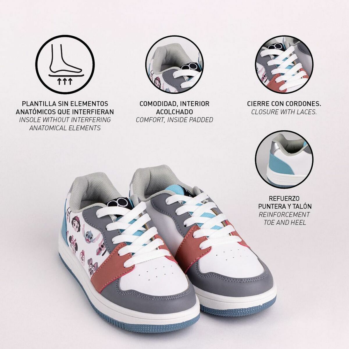 디즈니 어린이 스포츠 스니커즈 화이트-4