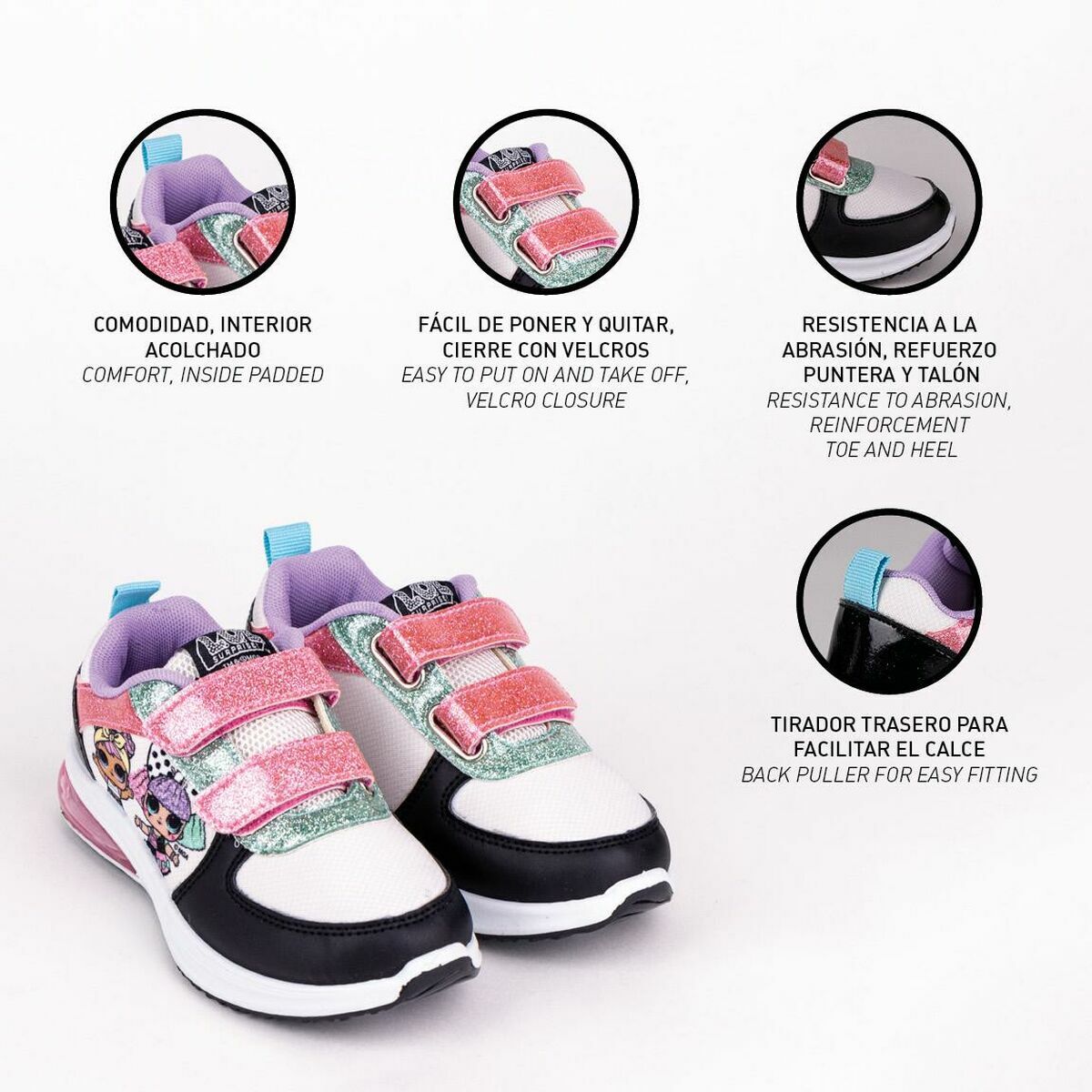 LOL 서프라이즈 LED 스니커즈! 벨크로 블랙-5