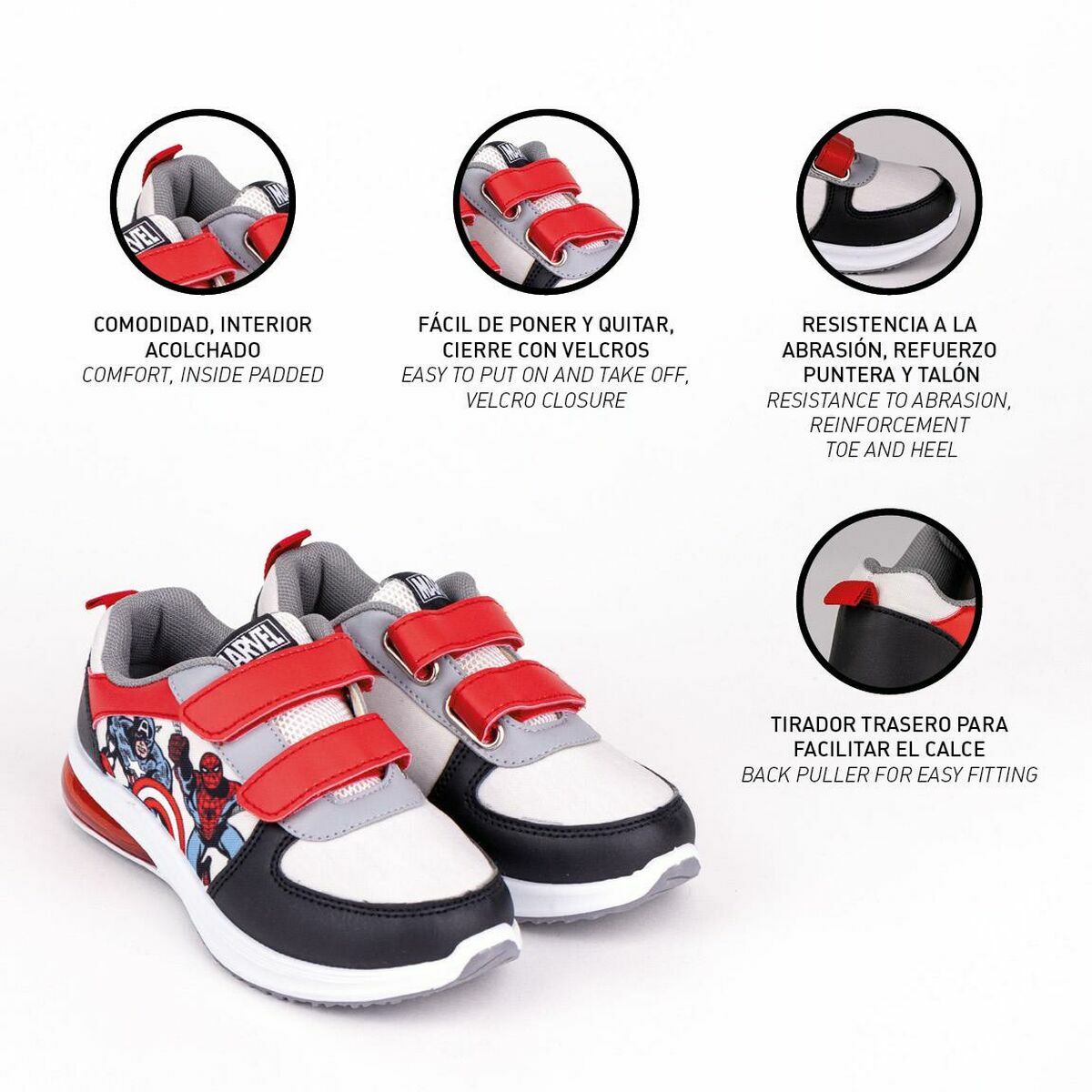 Sneaker mit LEDs The Avengers Klettverschluss Schwarz-6