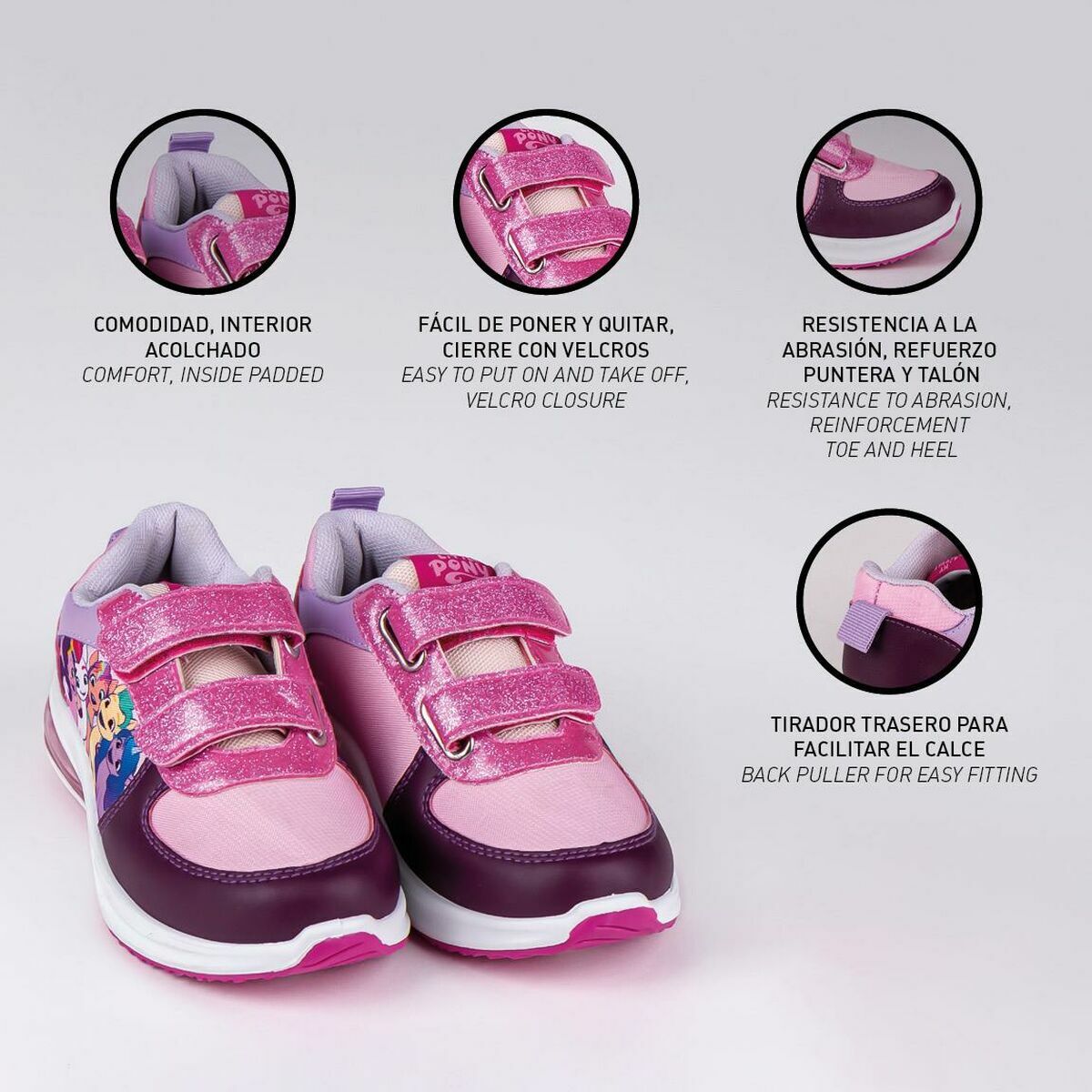 Sneaker mit LED My Little Pony Klettverschluss Pink-5
