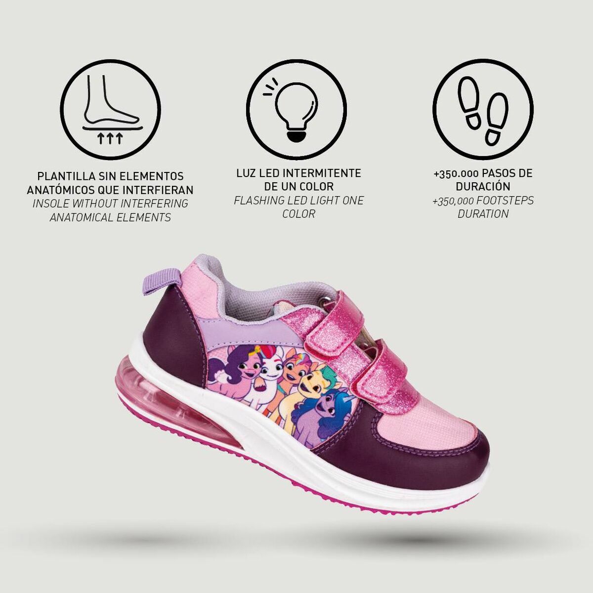 Sneaker mit LED My Little Pony Klettverschluss Pink-4