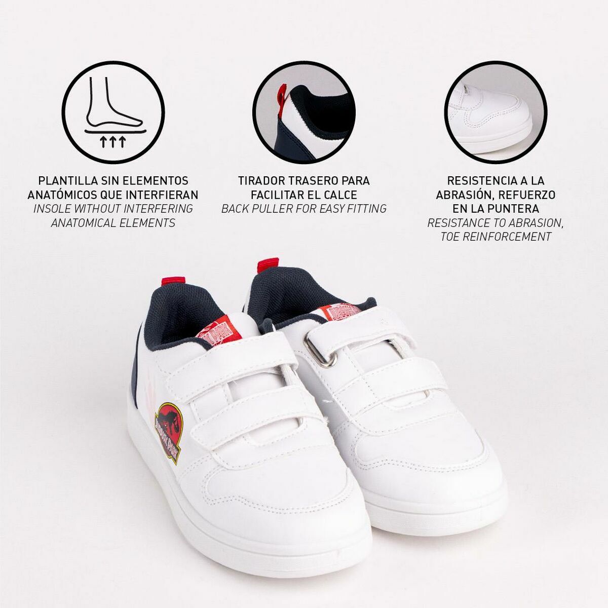 Kinder Sportschuhe Jurassic Park Velcro Weiß-6