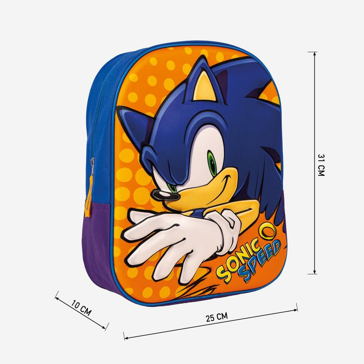 Школьный рюкзак 3D Sonic Оранжевый Синий 25 x 31 x 9 cm-5