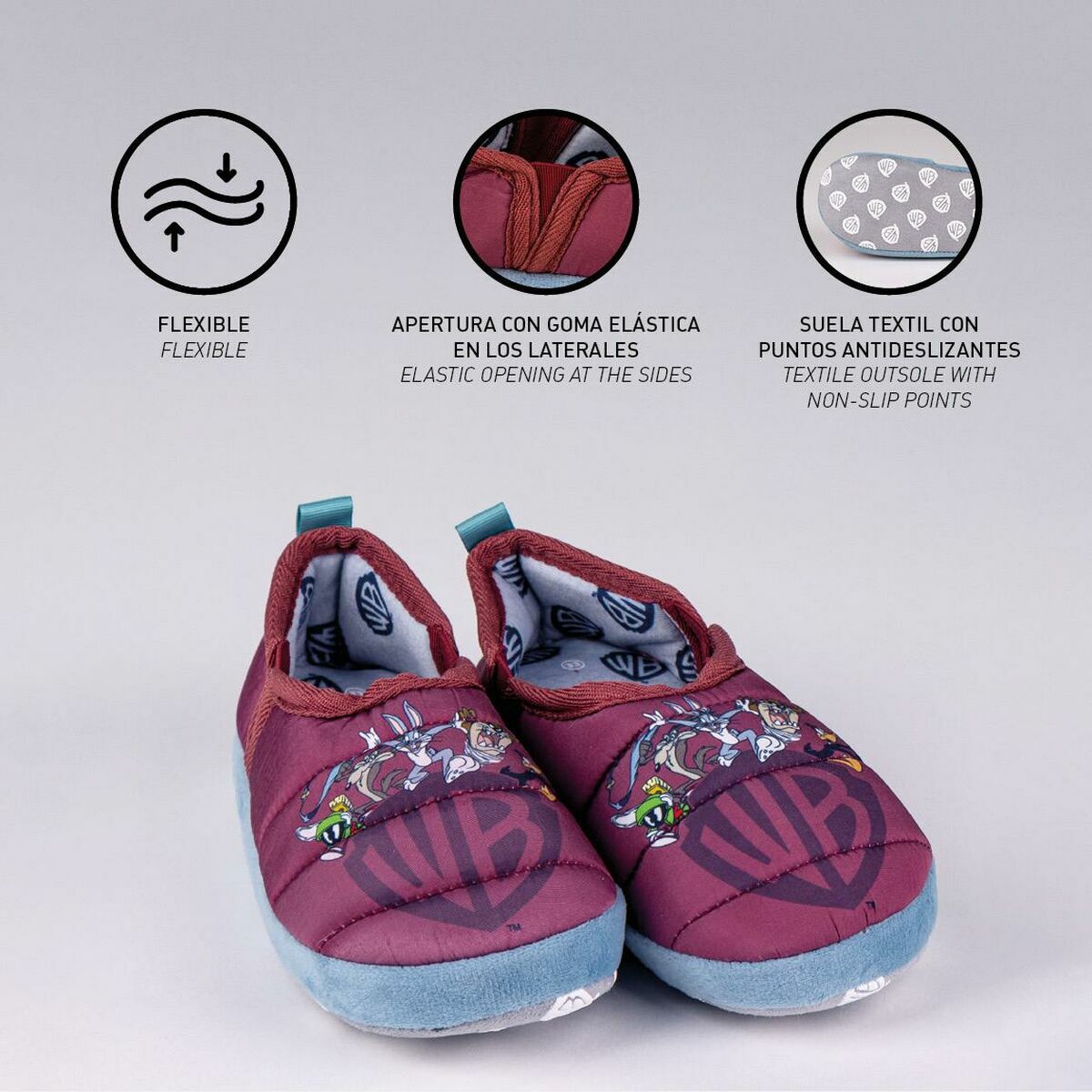 홈 슬리퍼 워너 브라더스 레드-2