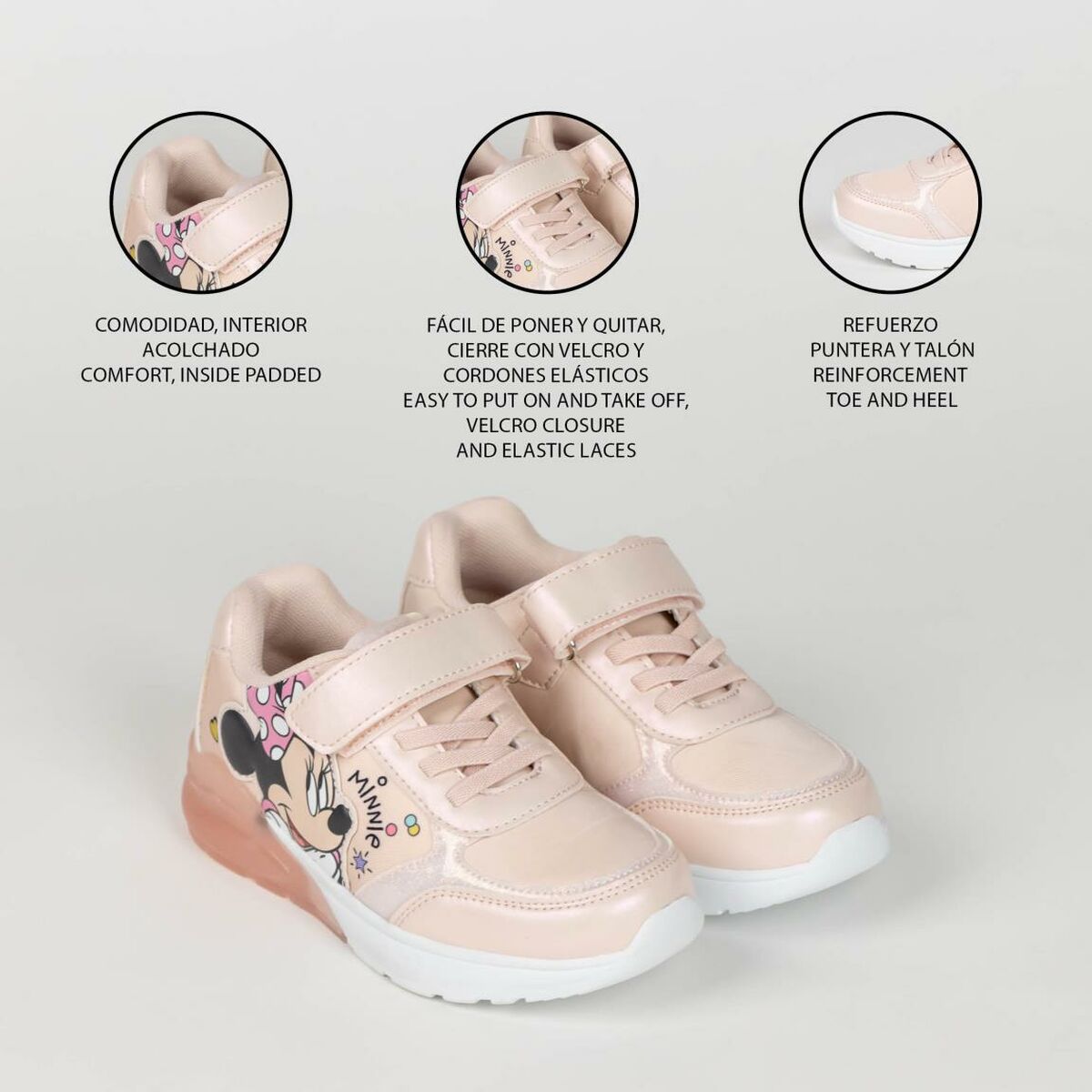 Sneaker mit Minnie Mouse LED Pink-6