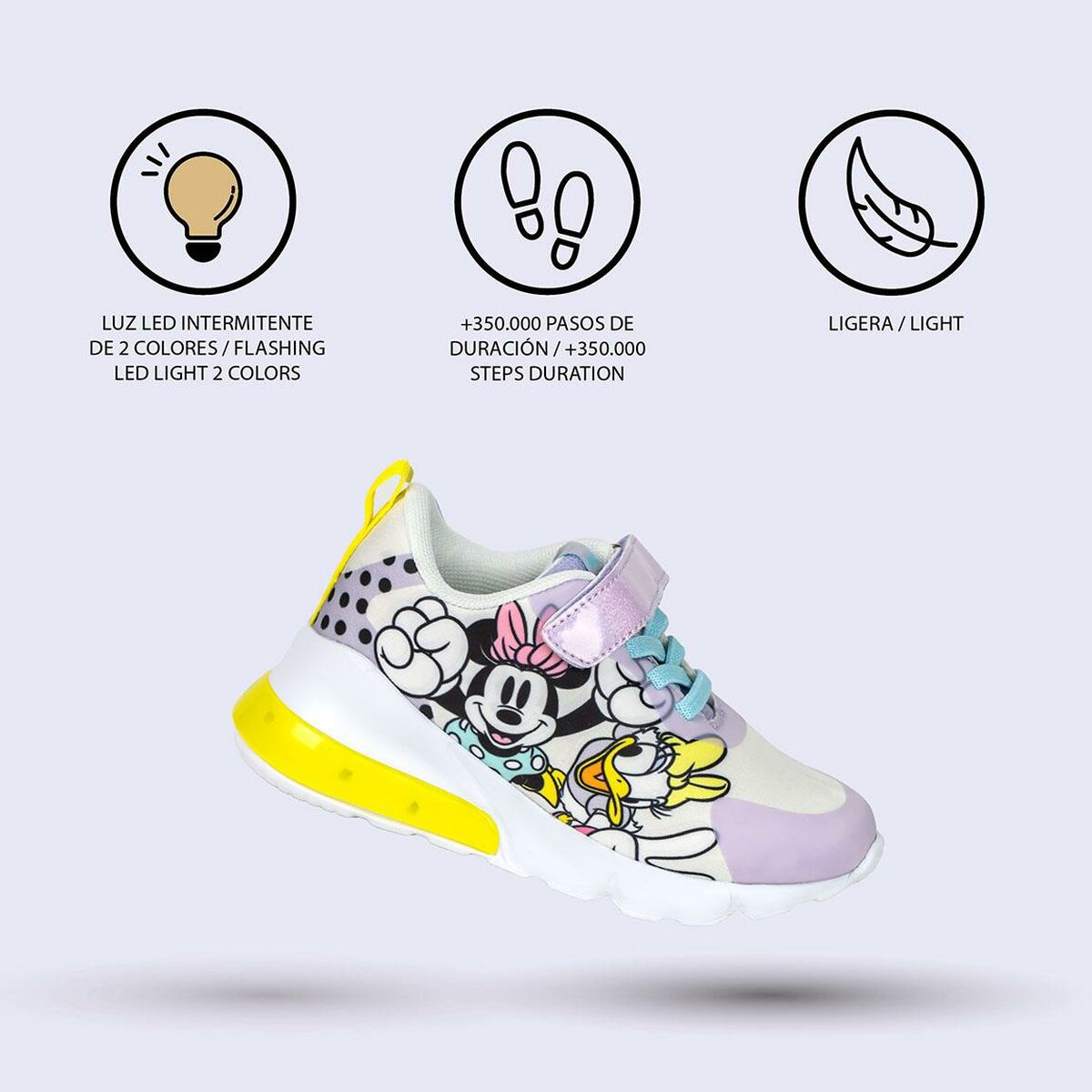 Sneaker mit Minnie Mouse LED Lila-6