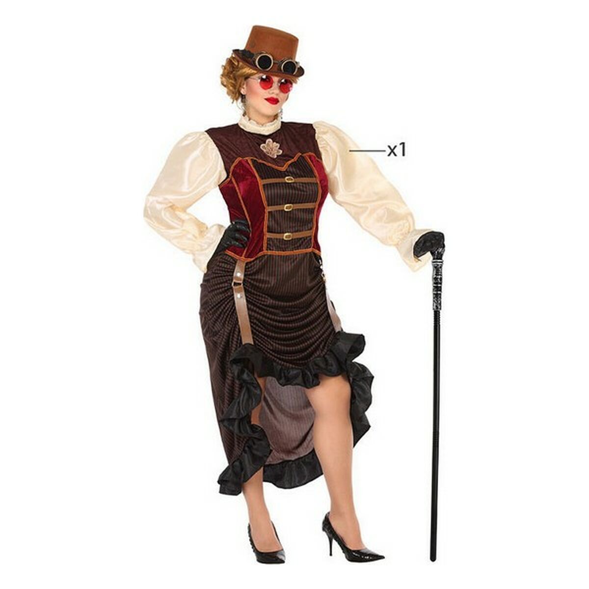 Маскарадные костюмы для взрослых Steampunk Коричневый (1 Предметы)-2
