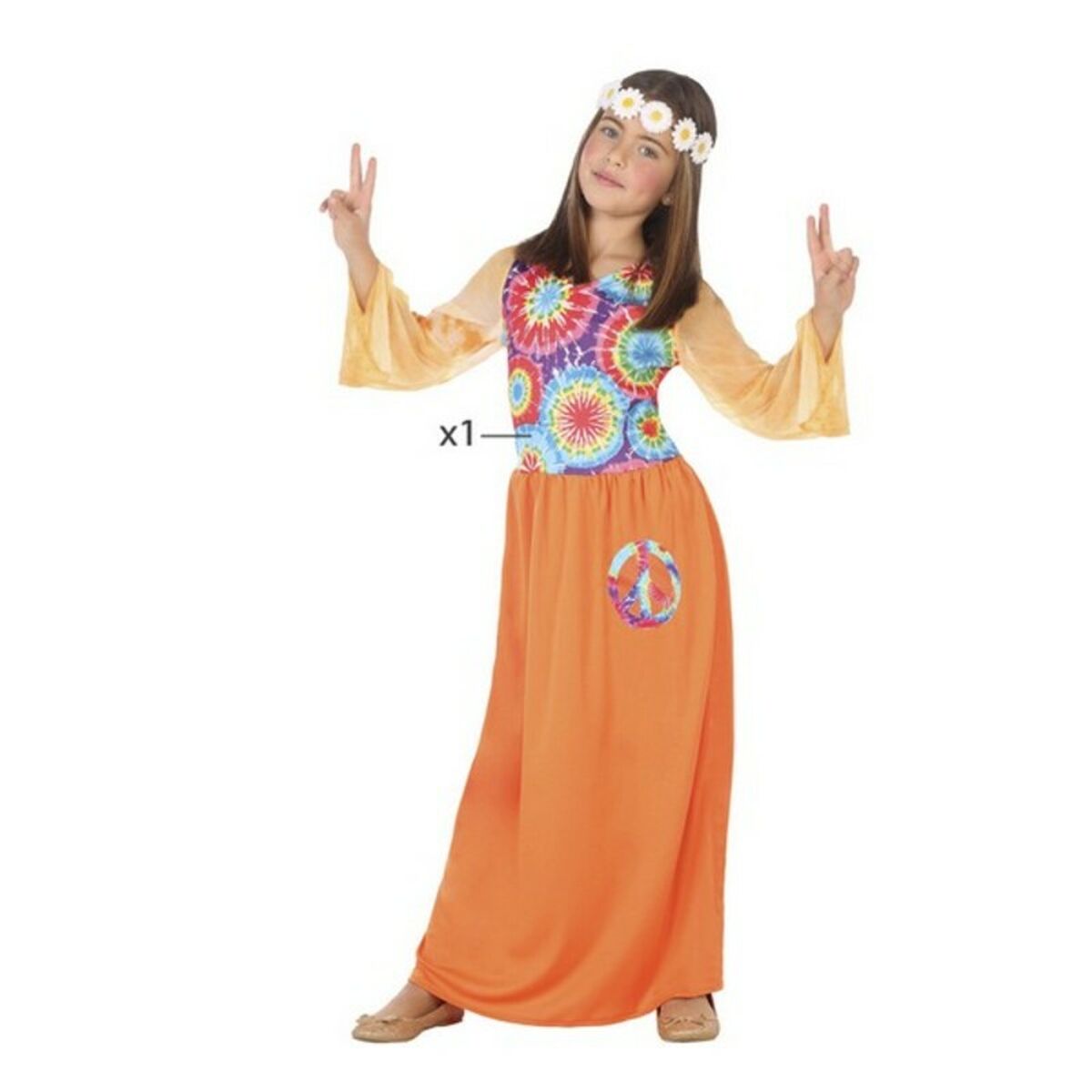 Маскарадные костюмы для детей Hippie Оранжевый (1 Pc)-2