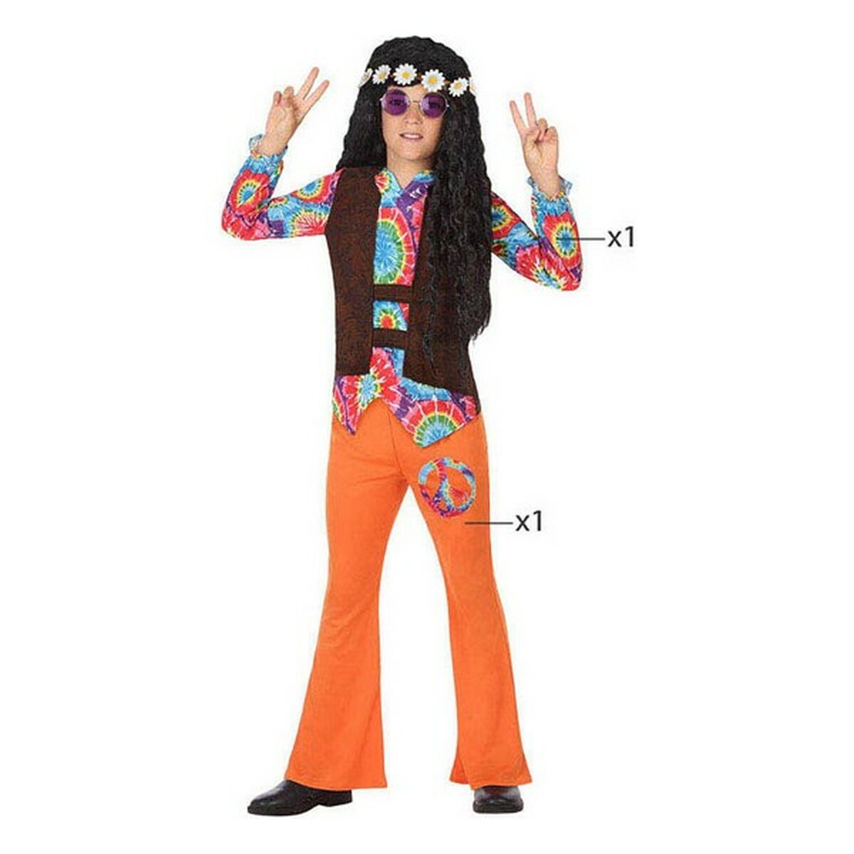 Маскарадные костюмы для детей Hippie Оранжевый (2 Pcs)-2