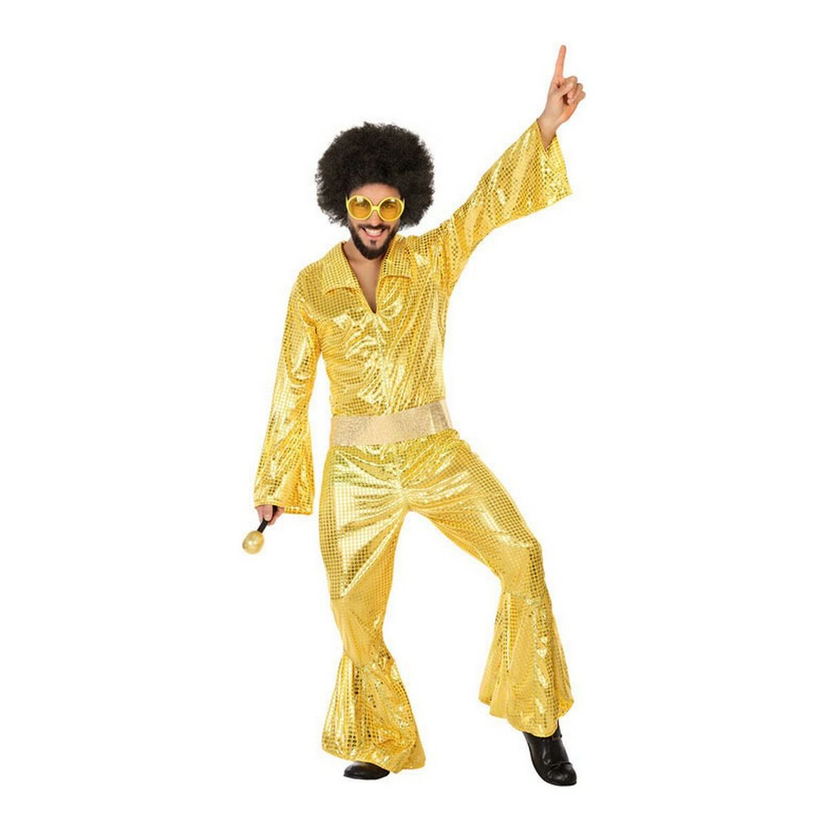 Маскарадные костюмы для взрослых Disco Позолоченный (2 Предметы)-2