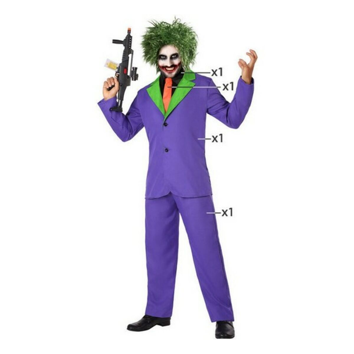 Маскарадные костюмы для взрослых Joker Фиолетовый Парень-асессин (3 Предметы)-4