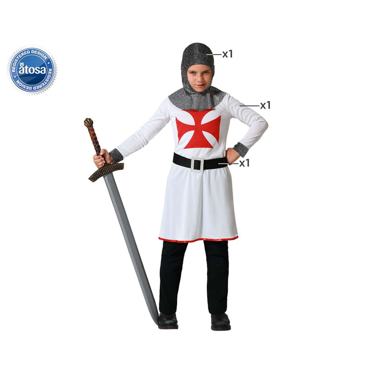 Costumes masqués pour adultes Chevalier des croisades enfants