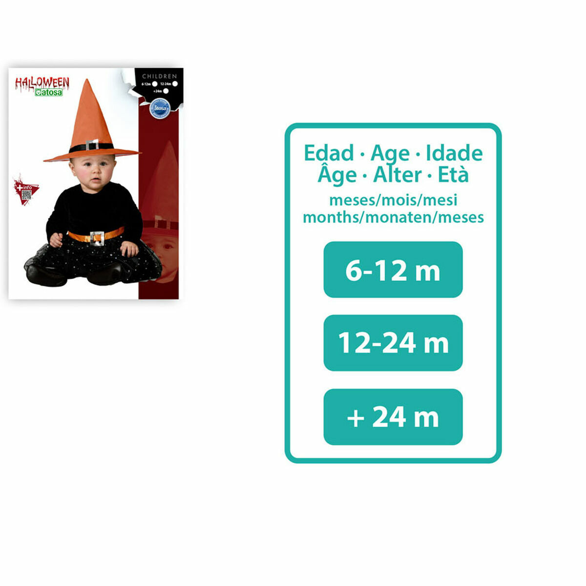 婴儿化装舞会服装橙色女巫婴儿-3