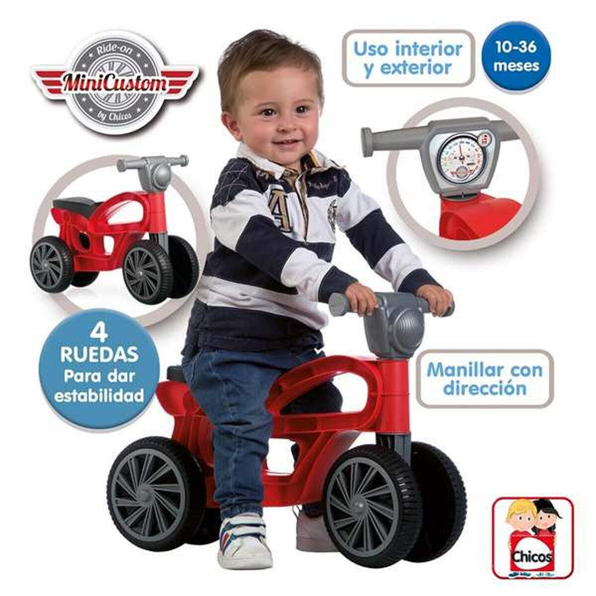 Мотоцикл-каталка Chicos Mini Custom 54 x 22 x 38 cm Красный-4