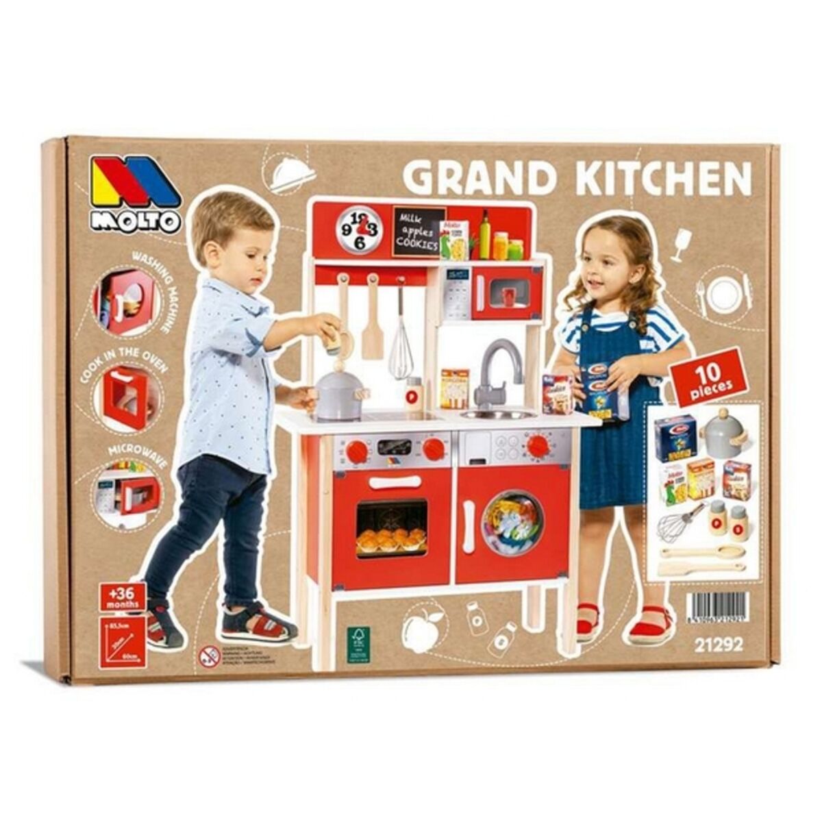 Игрушечная кухня Moltó 21292 Деревянный Красный (10 pcs)-2