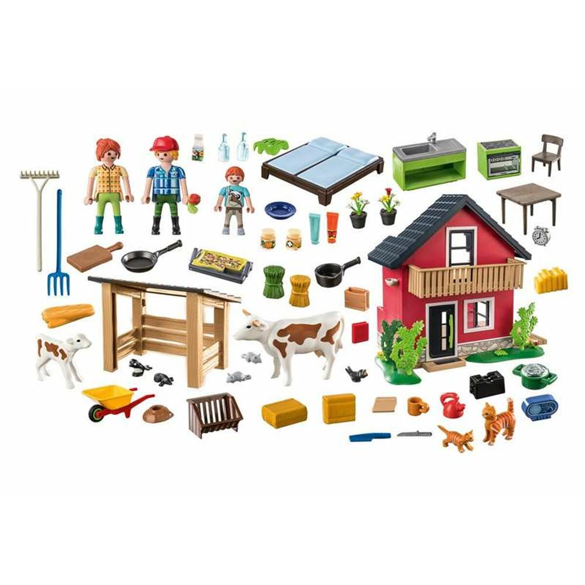 Playset Playmobil 71248 Country Furnished House with Barrow and Cow 137 Предметы-2