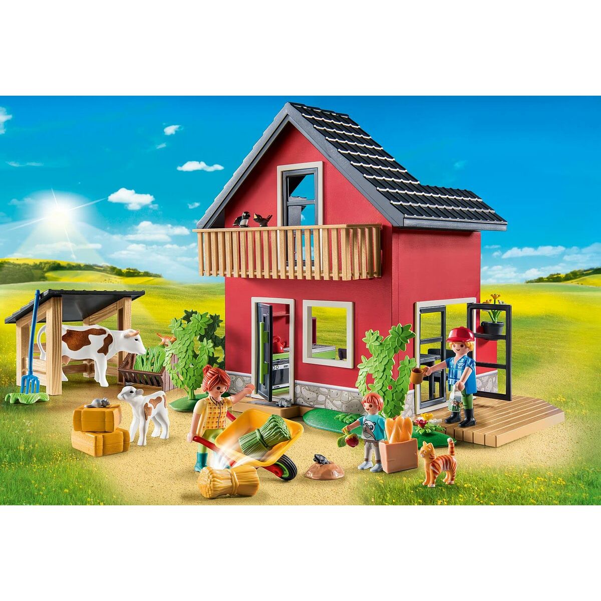 Playset Playmobil 71248 Country Furnished House with Barrow and Cow 137 Предметы-3