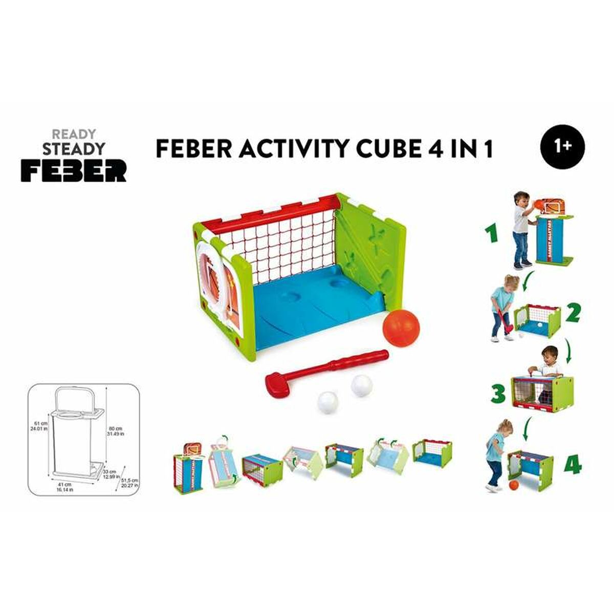 Dexterity game Feber Activity Cube 4 in 1 Multisport-4