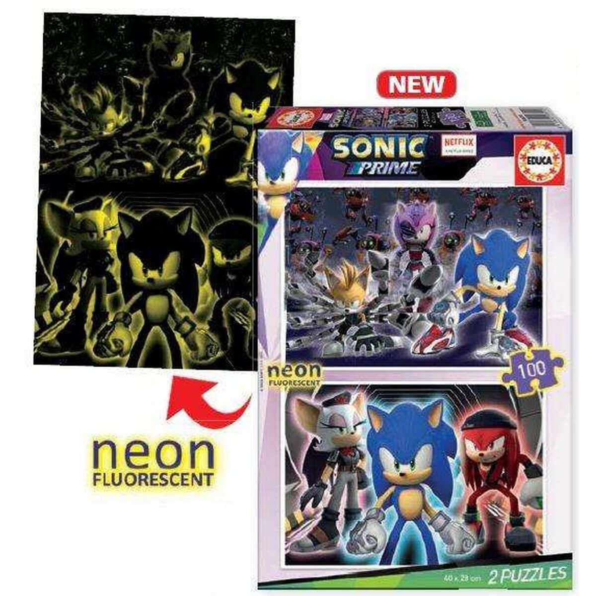 Набор из 2 пазлов Educa Neon Sonic 100 Предметы-2