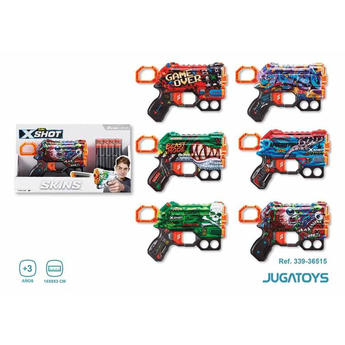 Пистолет с дротиками X-Shot Skins Menace 15 x 9 x 3 cm-2