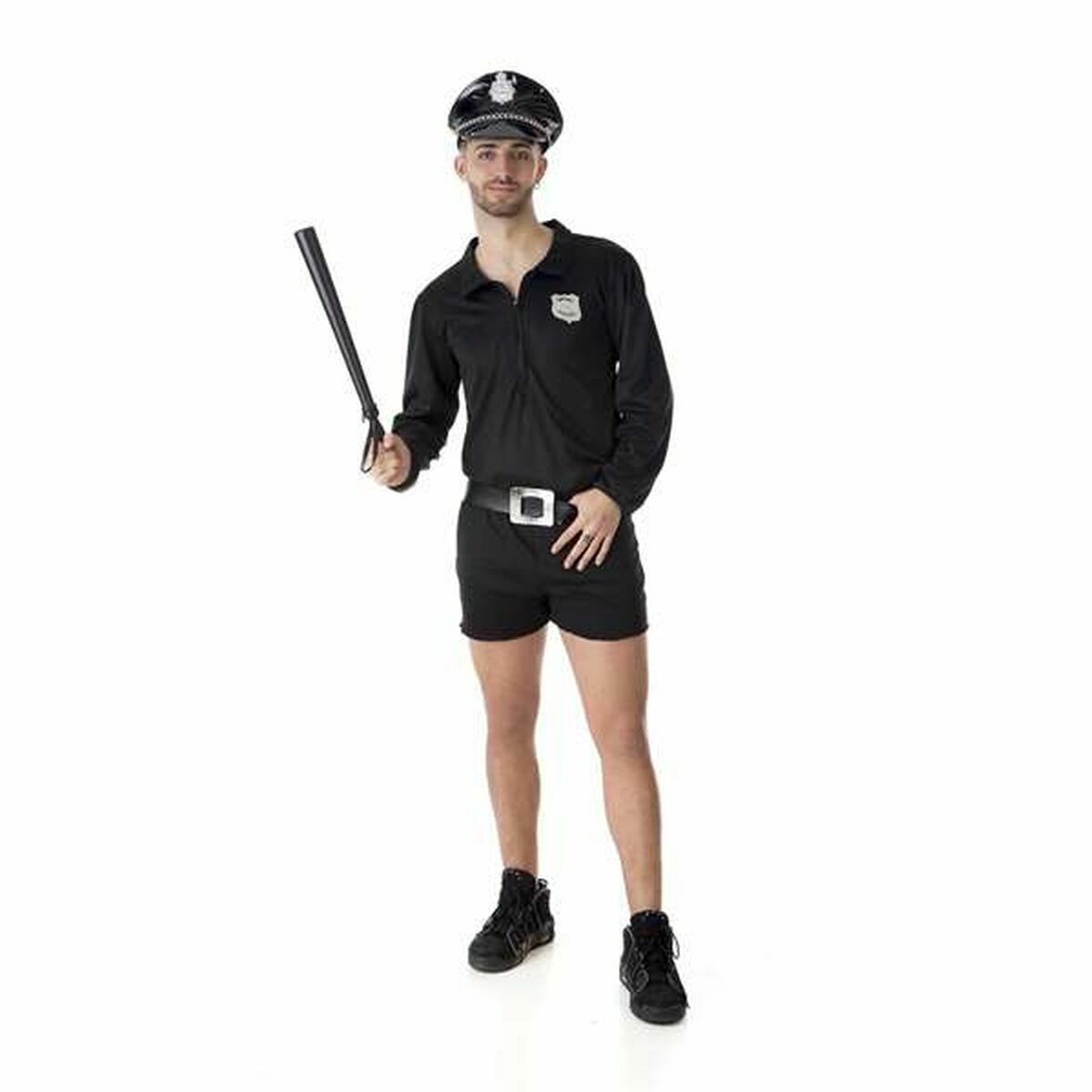 Yetişkinler için Süslü Elbise Polis Guy 4 Kısa Öğeler Siyah
