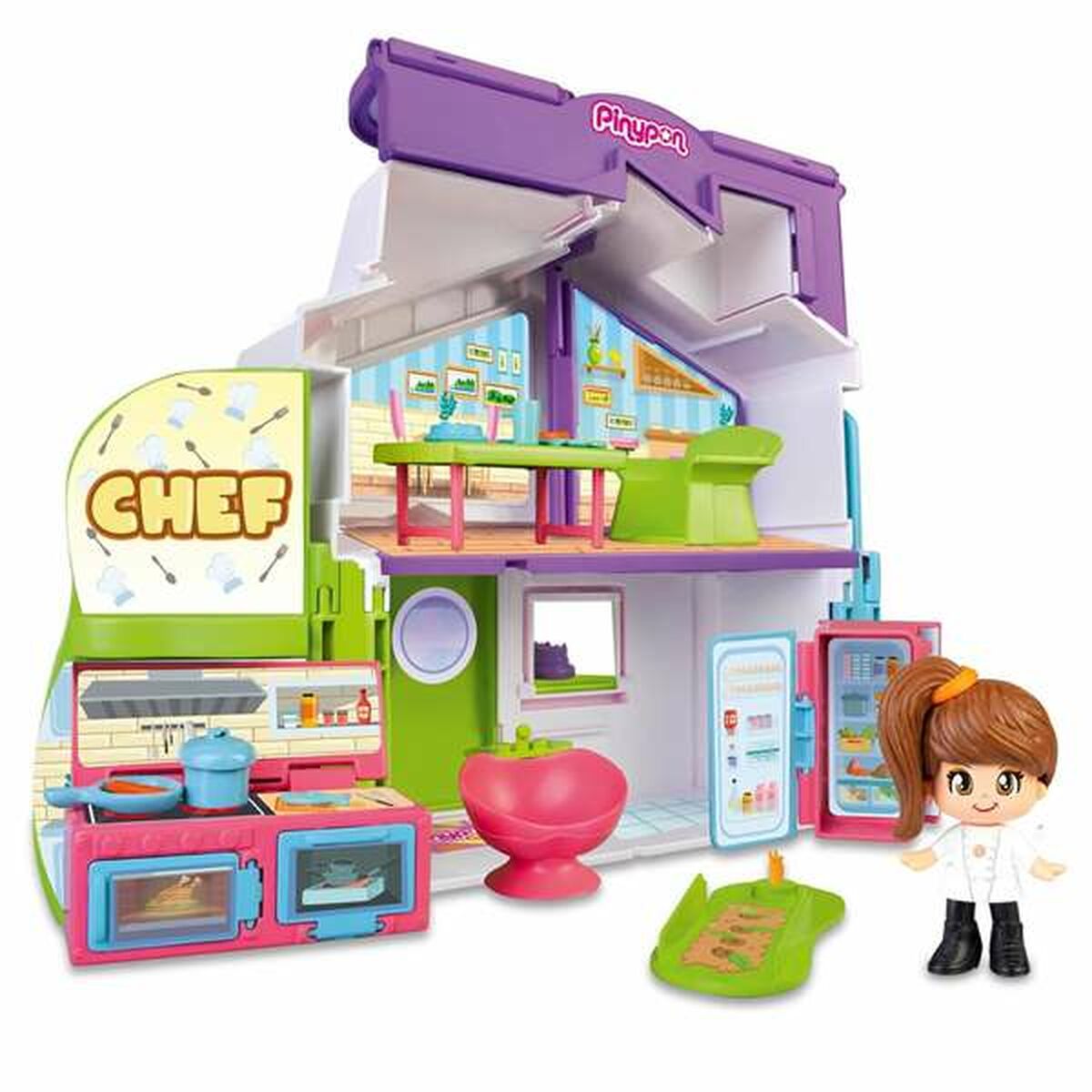 Playset Pinypon Chef & Stylist & High School 3-в-1-2