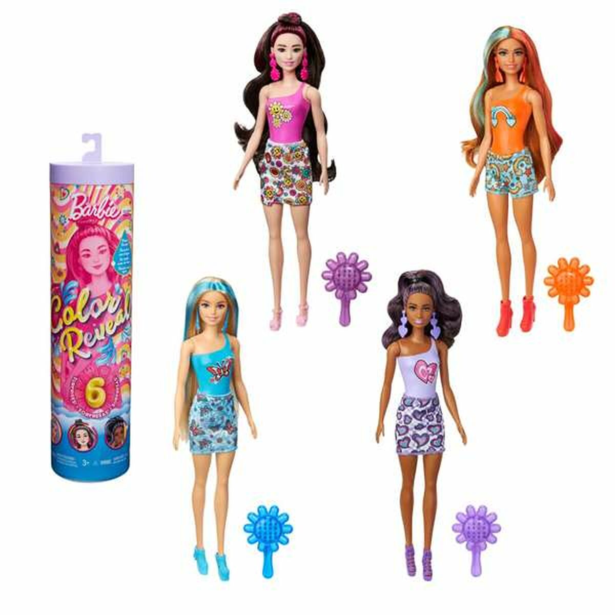 Barbie Color Reveal Serie Ritmo Rainbow Doll-3