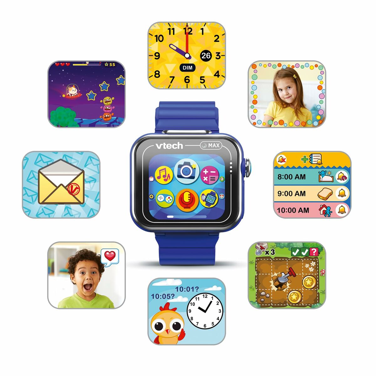 Детские часы Vtech Kidizoom Smartwatch Max 256 Мб Интерактив Синий-3