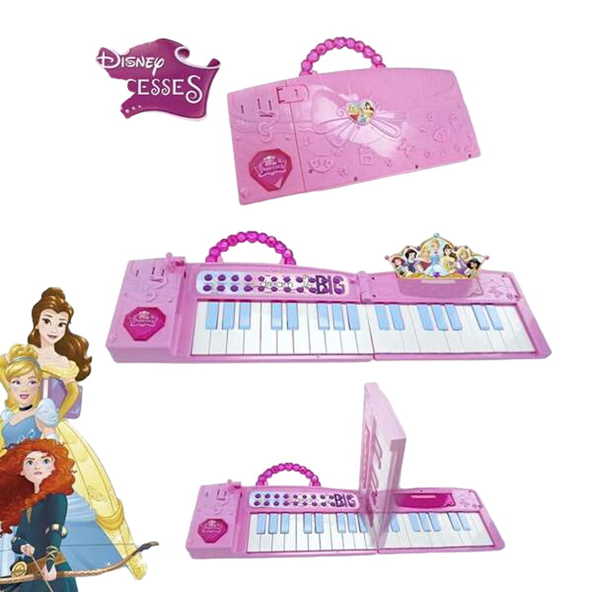 Disney Princess Electric Folding Pink Toy Piano-2