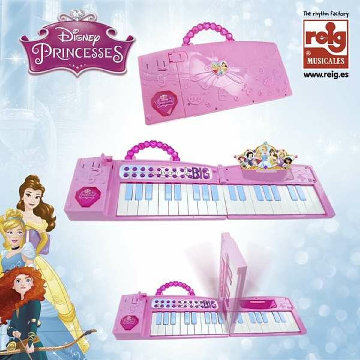 Disney Princess Electric Folding Pink Toy Piano-3