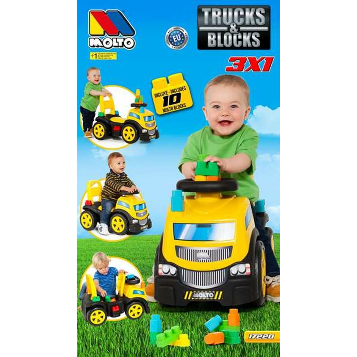 Машинка-каталка Moltó Trucks and blocks 89 cm-7