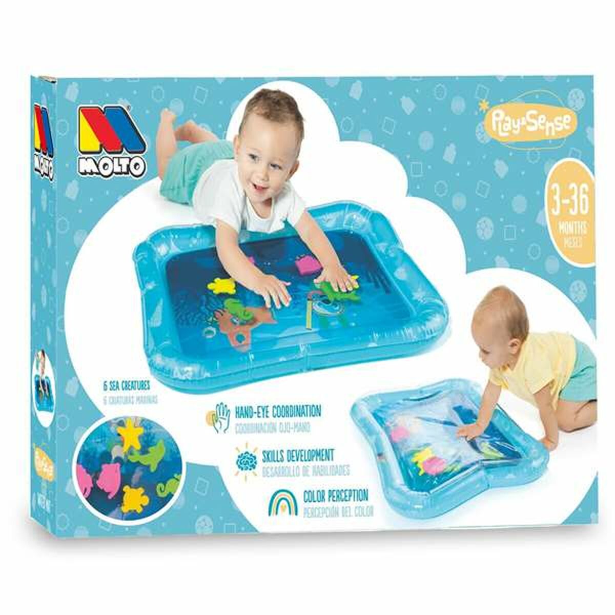 Надувной игровой коврик с водой для малышей Moltó Playsense 80 x 28 x 82 cm-2