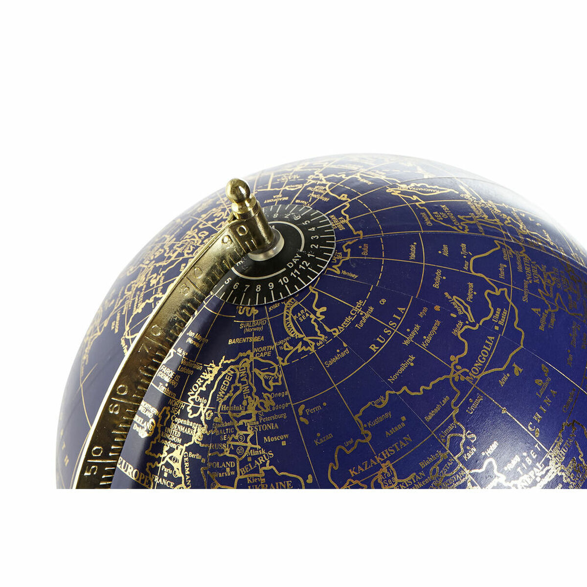 Earth Globe DKD Home Decor Blue Gold Plated Metal 27 x 25 x 36 cm-2