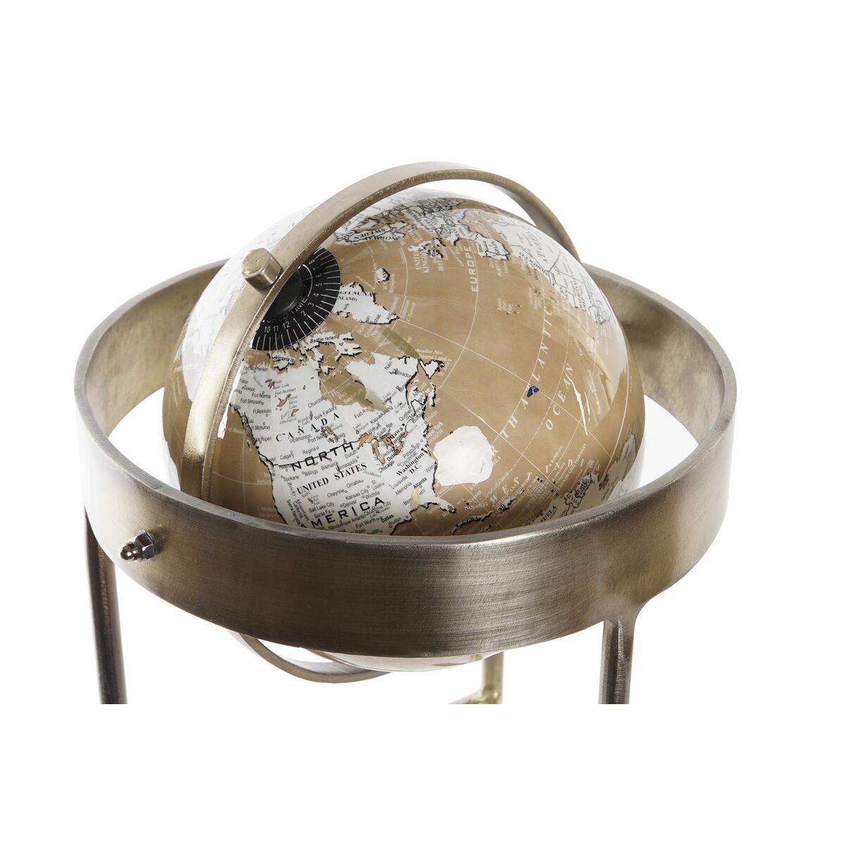 Earth Globe DKD Home Decor Gold Plated Bronze 23 x 22 x 43 cm-2