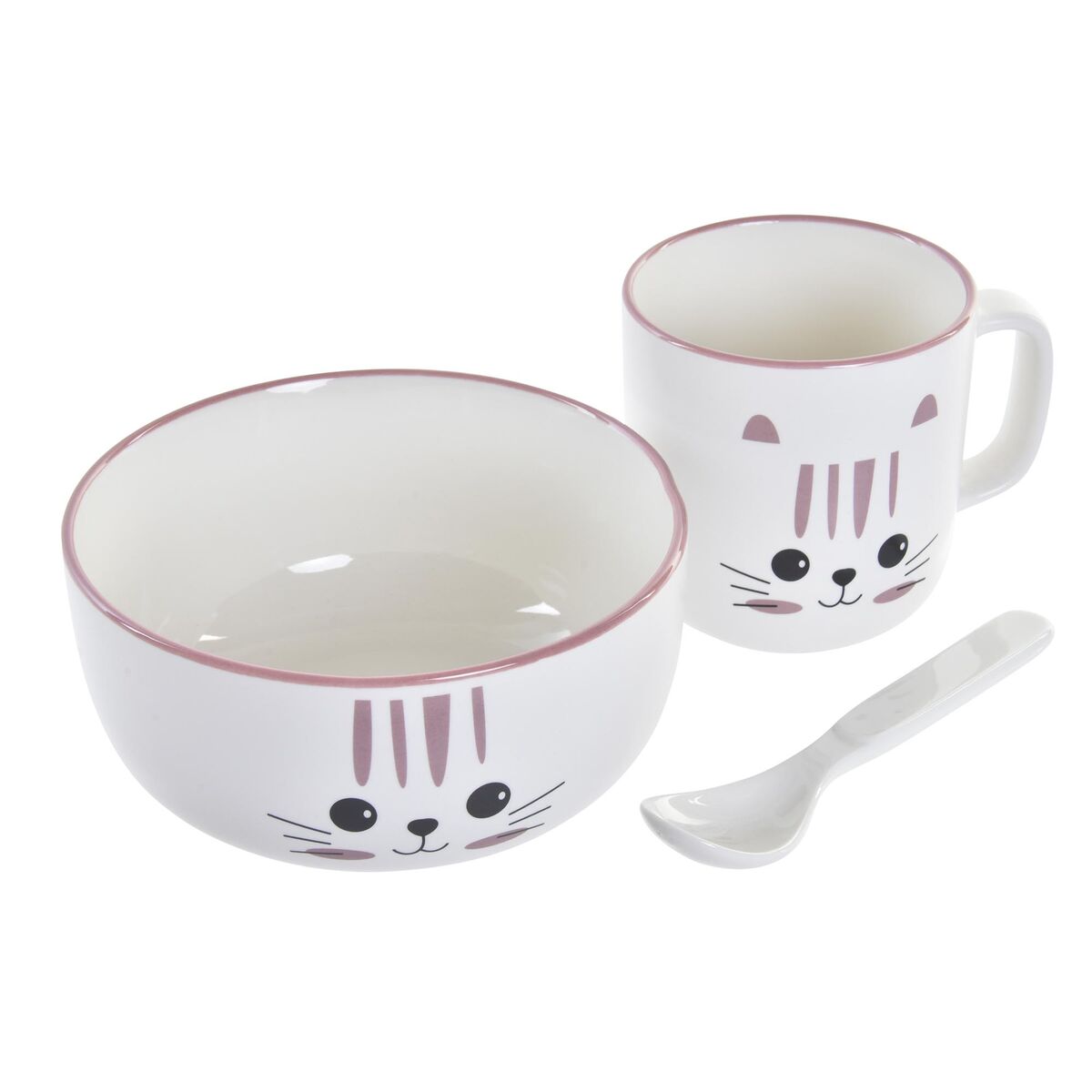 Детский набор посуды DKD Home Decor кот-2